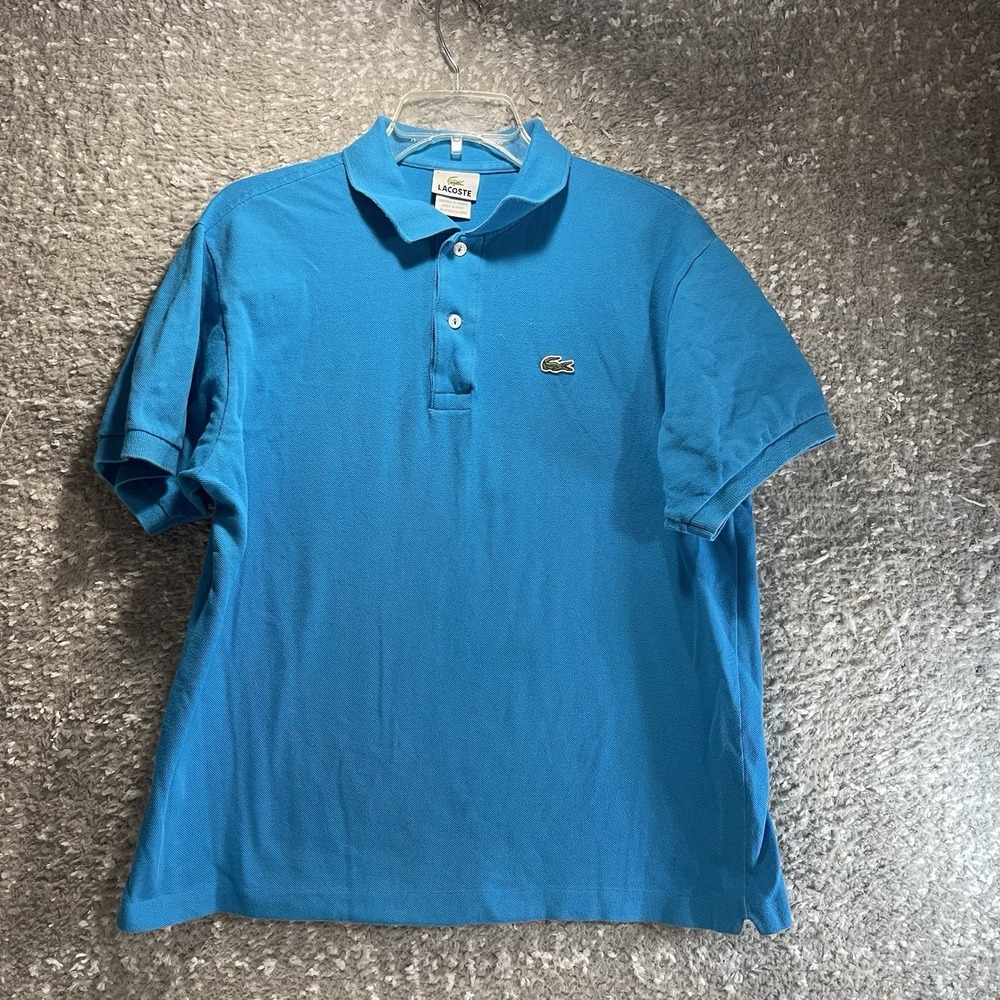 Lacoste Mens Polo Shirt Size 5 Large Blue Casual Preppy Cotton